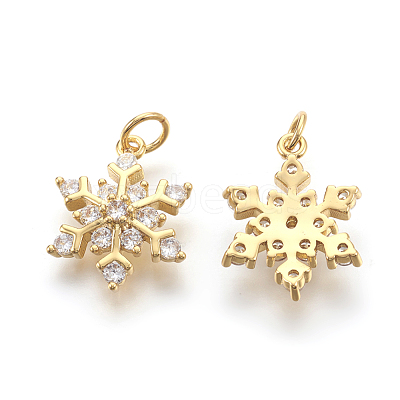 Brass Micro Pave Cubic Zirconia Pendants KK-F774-10G-NR-1