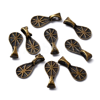 Tibetan Style Glue-on Flat Pad Bails X-TIBEP-2406-AB-FF-1