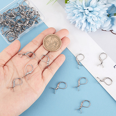 50Pcs 304 Stainless Steel Leverback Earring Findings with Pendant Bails STAS-BBC0001-52P-1