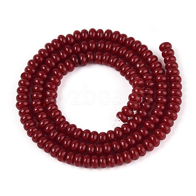Opaque Solid Color Glass Beads Strands GLAA-ZX008-4mm-18O-1
