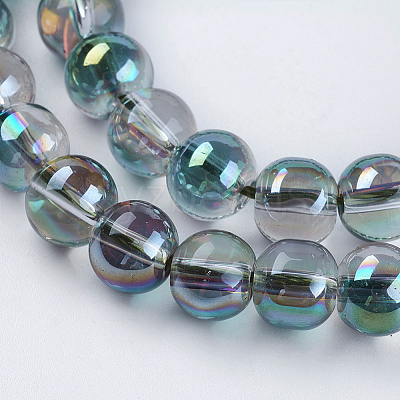 Electroplate Glass Beads Strands X-GLAA-K025-HR-8mm-A01-1