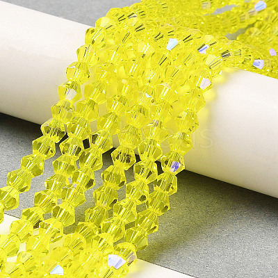 Transparent Electroplate Glass Beads Strands GLAA-F029-4mm-D21-1