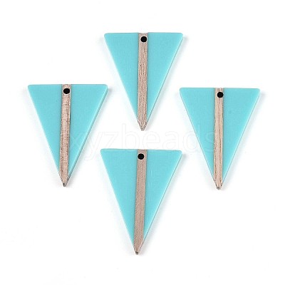 Opaque Resin & Wood Pendants RESI-T057-43A-1