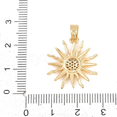 Brass Micro Pave Clear Cubic Zirconia Pendants KK-D258-08G-04-1