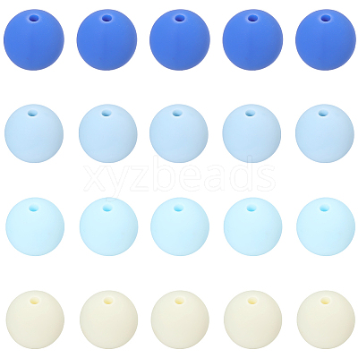 Rubberized Style Imitated Silicone Acrylic Beads MACR-PA0001-06A-02-1