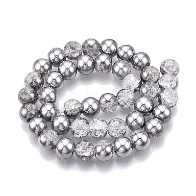 Electroplated Crackle Glass Beads Strands X-EGLA-N014-10mm-03-1