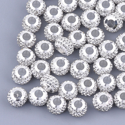 Polymer Clay Rhinestones European Beads FPDL-T001-02F-1