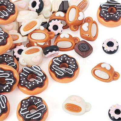 50Pcs 5 Styles Opaque Resin Imitation Food Cabochons CRES-TA0001-57-1