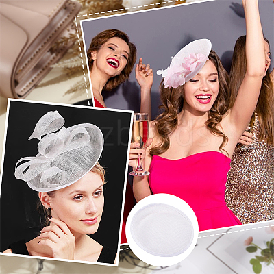 Linen Cloth Mini Hat Fascinator Base AJEW-WH0472-53A-1