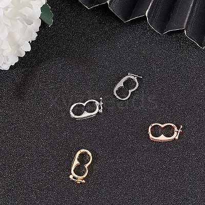 4Pcs 4 Styles Brass Micro Pave Clear Cubic Zirconia Twister Clasps ZIRC-DR0001-03-1