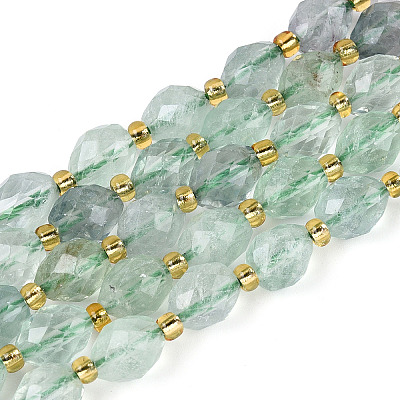 Natural Green Fluorite Beads Strands G-N342-35-8x6-12-1