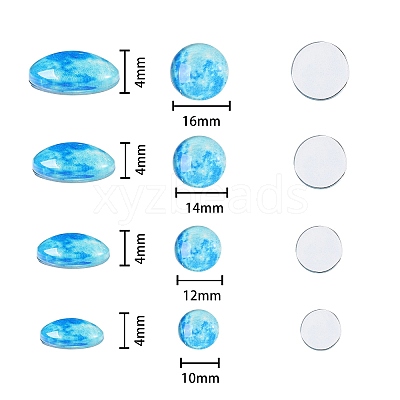 Luminous Glass Cabochons GLAA-SZ0001-12-1
