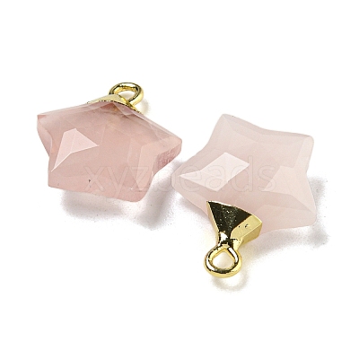 Natural Rose Quartz Pendants G-P540-01G-05-1