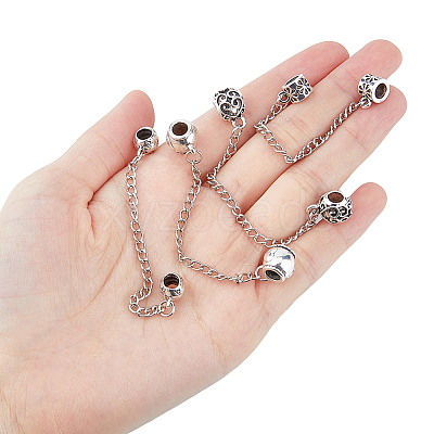 8Pcs 4 Styles Zinc Alloy European Beads FIND-FH0005-68-1