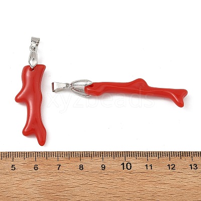 Opaque Acrylic Imitation Coral Big Pendants PALLOY-JF05984-1