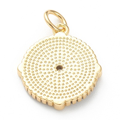 Brass Micro Pave Cubic Zirconia Pendants ZIRC-P200-14B-G-1