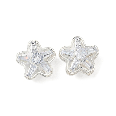 Brass Micro Pave Cubic Zirconia Beads KK-S336-11S-C-1