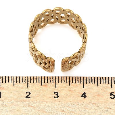 304 Stainless Steel Open Cuff Rings for Women RJEW-U060-01C-G-1