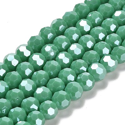 Electroplate Opaque Glass Beads Strands EGLA-A035-P8mm-A13-1