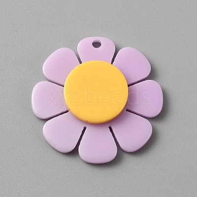 Opaque Resin Pendants RESI-WH0029-46B-03-1