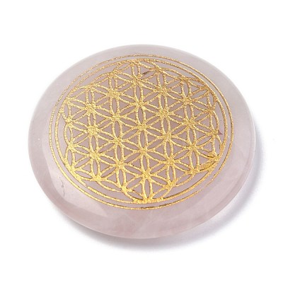Chakras Themed Natural Rose Quartz Cabochons G-P001-22B-1