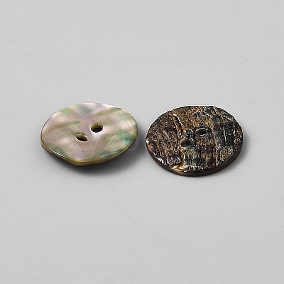 2-Hole Shell Buttons BUTT-WH0030-71F-1