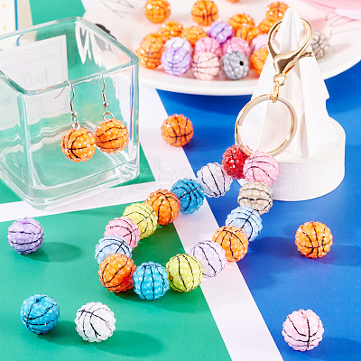 30Pcs Sport Theme Resin Rhinestone Beads RESI-TA0004-12-1