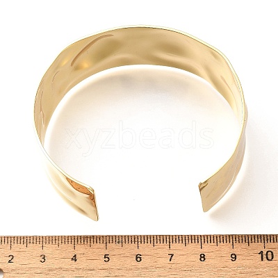 Rack Plating Brass Wide Cuff Bangles LS-BJEW-D057-03G-1