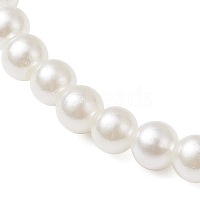 ABS Plastic Imitation Pearl Round Beads Stretch Bracelets BJEW-JB11869-01-1