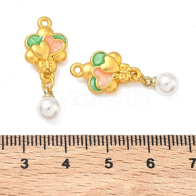 Alloy Enamel with Plastic Pearl Pendants FIND-G111-01MG-1