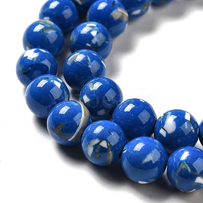 Synthetic Turquoise and Sea Shell Assembled Beads Strands G-D482-01A-03-1