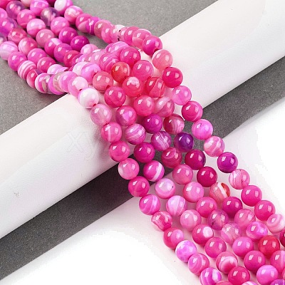 Natural Striped Agate/Banded Agate Beads Strands X-G-H037-A02-02-1