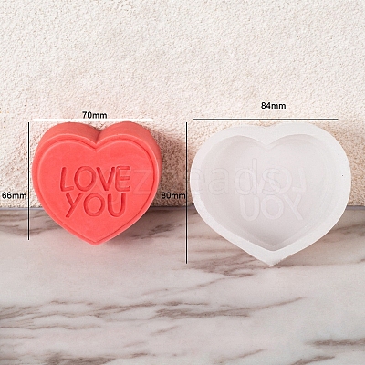DIY Silicone Heart with Word Soap Molds PW-WG13454-10-1