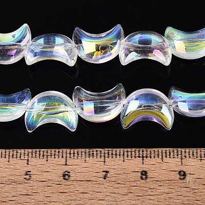 Electroplate Transparent Glass Beads Strands X-EGLA-N057-09A-01-1