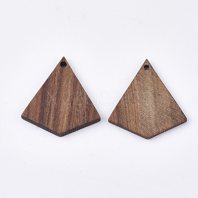 Undyed Walnut Wood Pendants X-WOOD-T023-07-1
