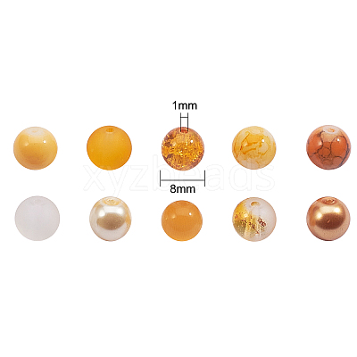200Pcs 10 Style Glass Beads Strands GLAA-CJ0001-38-1