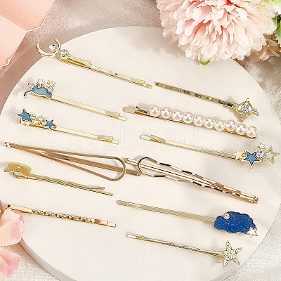 6 Bags 6 Styles Zinc Alloy Hair Bobby Pins PHAR-SP0001-01B-1
