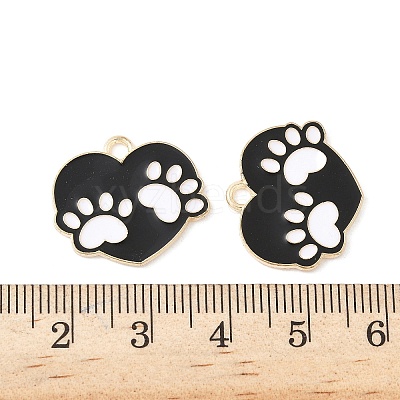 Alloy Enamel Paw Print Pendants ENAM-I062-01KCG-01-1