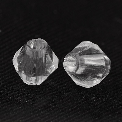 6MM Faceted Bicone Crystal Beads Transparent Clear Acrylic Beads X-DBB6mm01-1