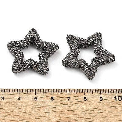 Star Shape Polymer Clay Rhinestone Beads CLAY-NH0001-06L-1