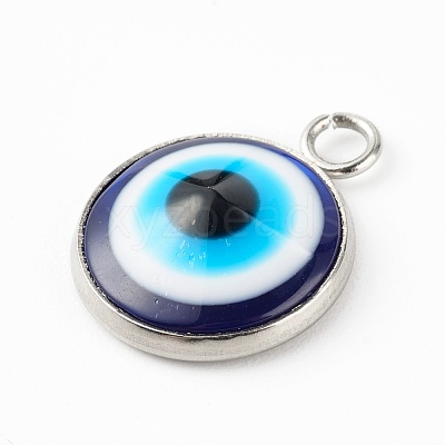 Resin Evil Eye Pendants PALLOY-JF00774-02-1