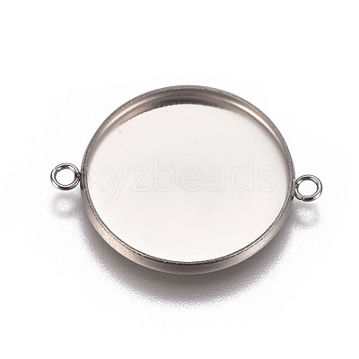 Tarnish Resistant 304 Stainless Steel Cabochon Connector Settings X-STAS-G127-14-20mm-P-1