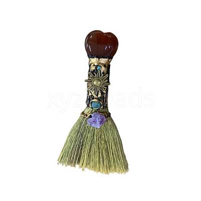 Natural Carnelian Heart Magic Broom PW-WG62536-02-1
