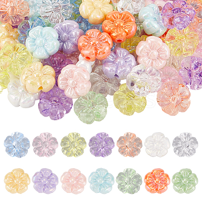 112Pcs 14 Colors Transparent & Opaque Acrylic Beads OACR-SP0001-28-1