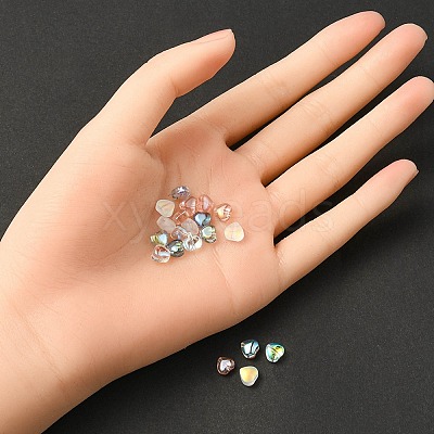 20Pcs 4 Colors Transparent Spray Painted & Frosted Glass Beads GLAA-YW0001-87-1