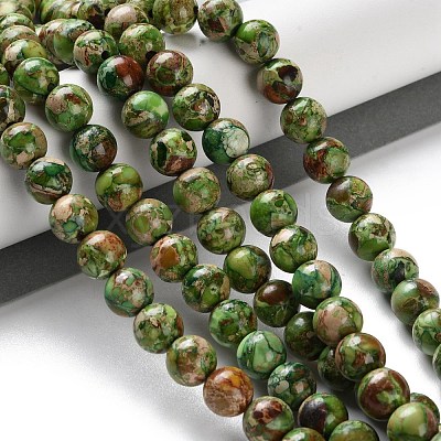 Dyed Natural Regalite/Imperial Jasper/Sea Sediment Jasper Beads Strands G-B124-C01-09-1