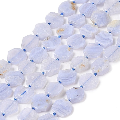 Natural Blue Lace Agate Beads Strands G-NH0001-E01-01-1
