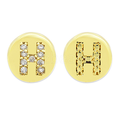 Brass Micro Pave Clear Cubic Zirconia Beads KK-T030-LA843-HX3-1