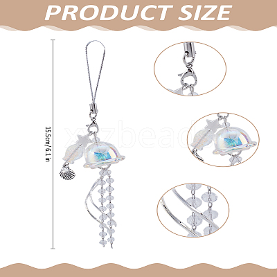 1Pc Glass Pendants Mobile Straps AJEW-LP0004-72-1