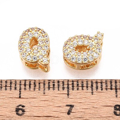 Brass Micro Pave Clear Cubic Zirconia Beads KK-T071-17G-Q-1
